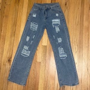 Emmiol Blue Distressed Ripped Jeans. Size M
